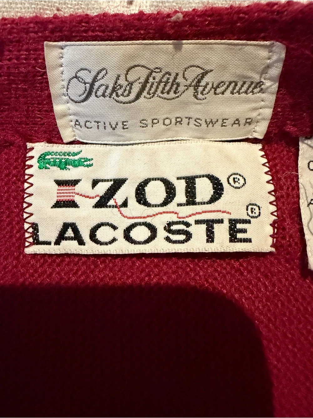 Lacoste Saks Fifth Avenue Vintage Cardigan - Medium